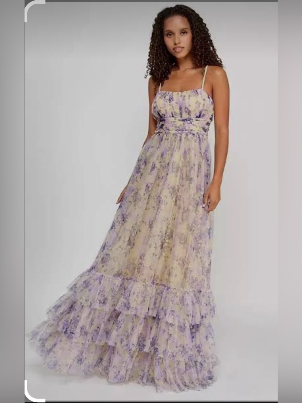 NWT City Studios Juniors' Lavender Floral Tulle Gown Ruffle Hem Size 3/4 - Picture 12 of 12